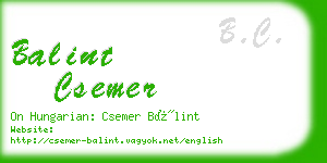 balint csemer business card